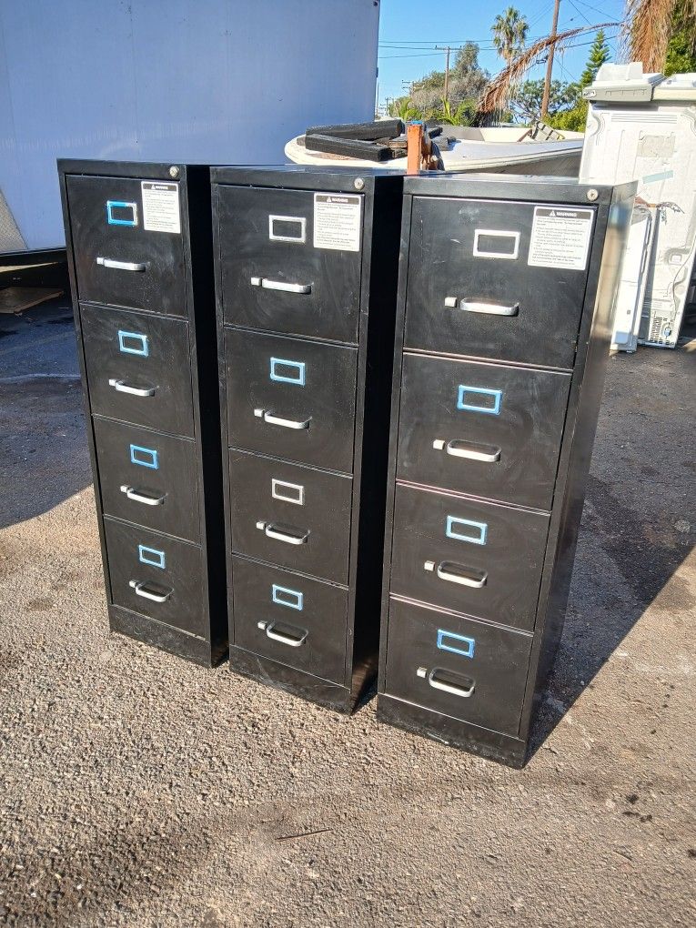 3 Filing Cabinets, Each Contains 4 Drawers Excellent Conditions