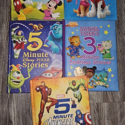 5 DISNEY 5-Minute Stories Hardcover Paw Patrol, Avengers,  Mickey Mouse,  PIxar, Daniel Tiger