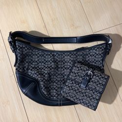 Small Black Coach Purse & Matching Wallet