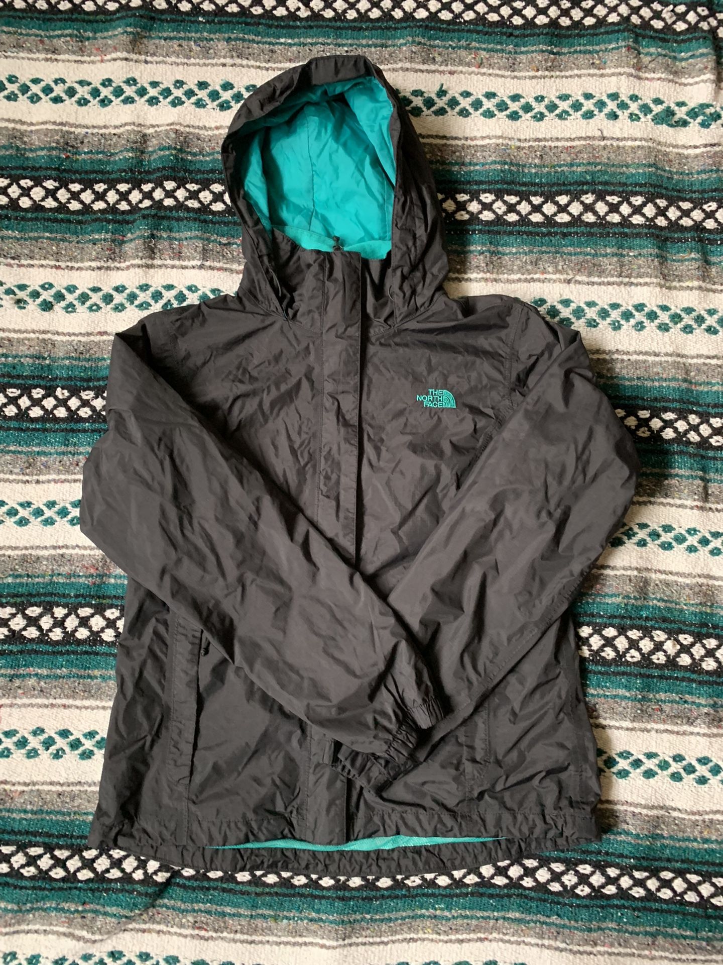 Teal And Black Women’s North Face Windbreaker 