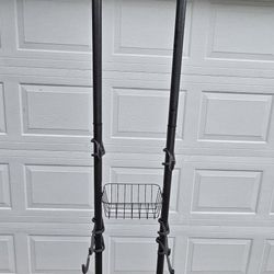 4-Bike Freestanding Bicycle Storage Rack with Basket