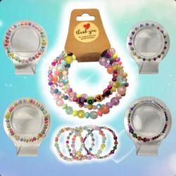 New 4 Assorted Colorful Elastic Beaded Bracelets friendship bracelets