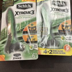 2 Packages of Schick Xtreme Shavers Sensitive-12 Total - Brand New 