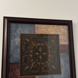 Glass framed medallion wall Decor