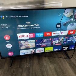 TCL 43” Smart Android TV 4K UHD With New Remote Control $100 Firm On Price