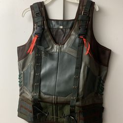 LP-FACON Mens Bane Dark Stume Vest ,Faux Leather New