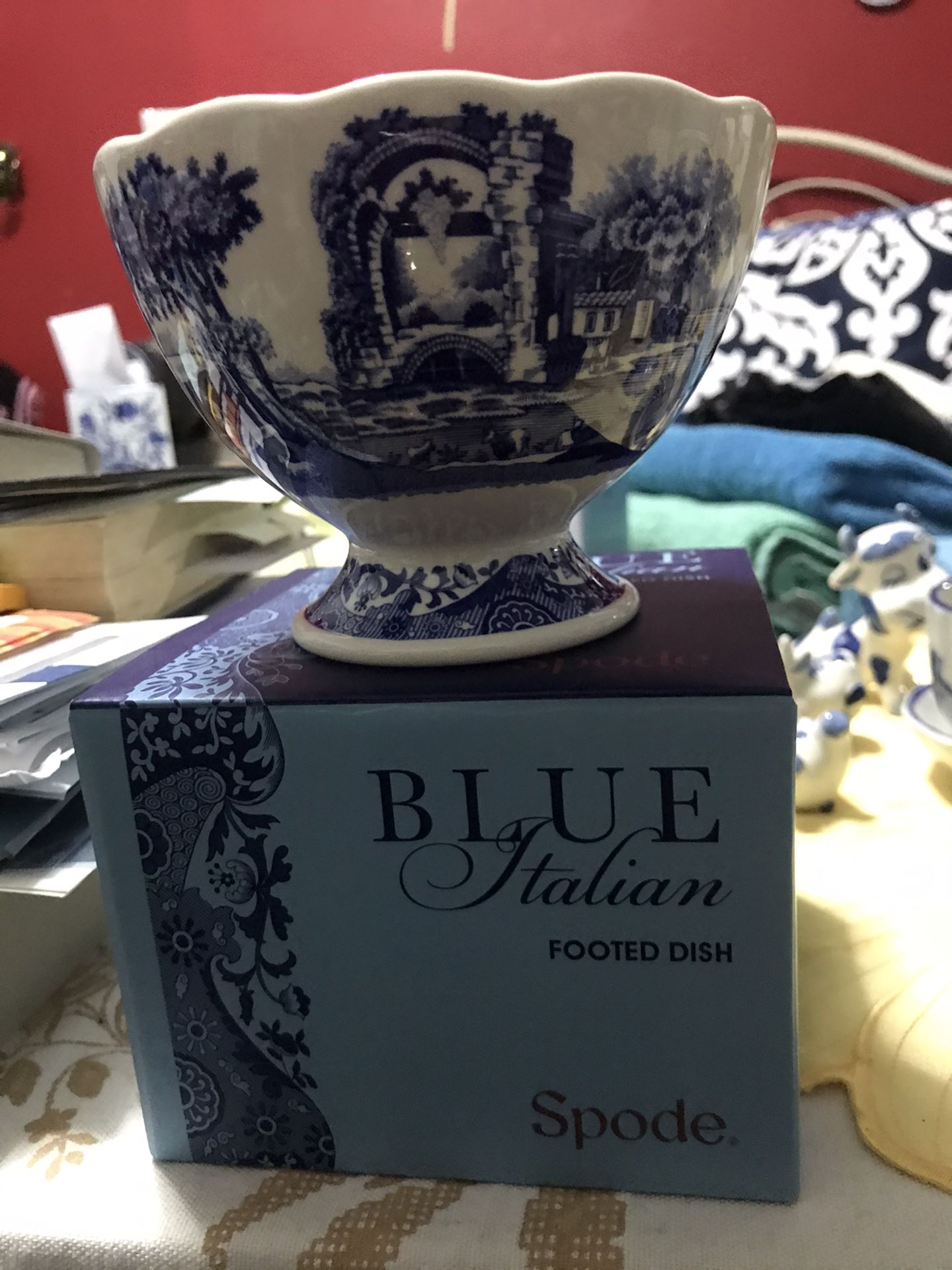 Spode Italian blue footed dish