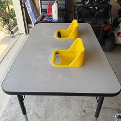 Two Height Chairs And Craft Table For Twins