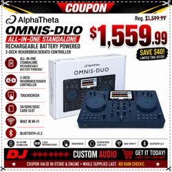 Pioneer DJ 2 Channel Battery Powered Controller Rekordbox Serato Wi-Fi Bluetooth USB Standalone Touchscreen System Omnis Duo AlphaTheta 🚨 Payment Opt