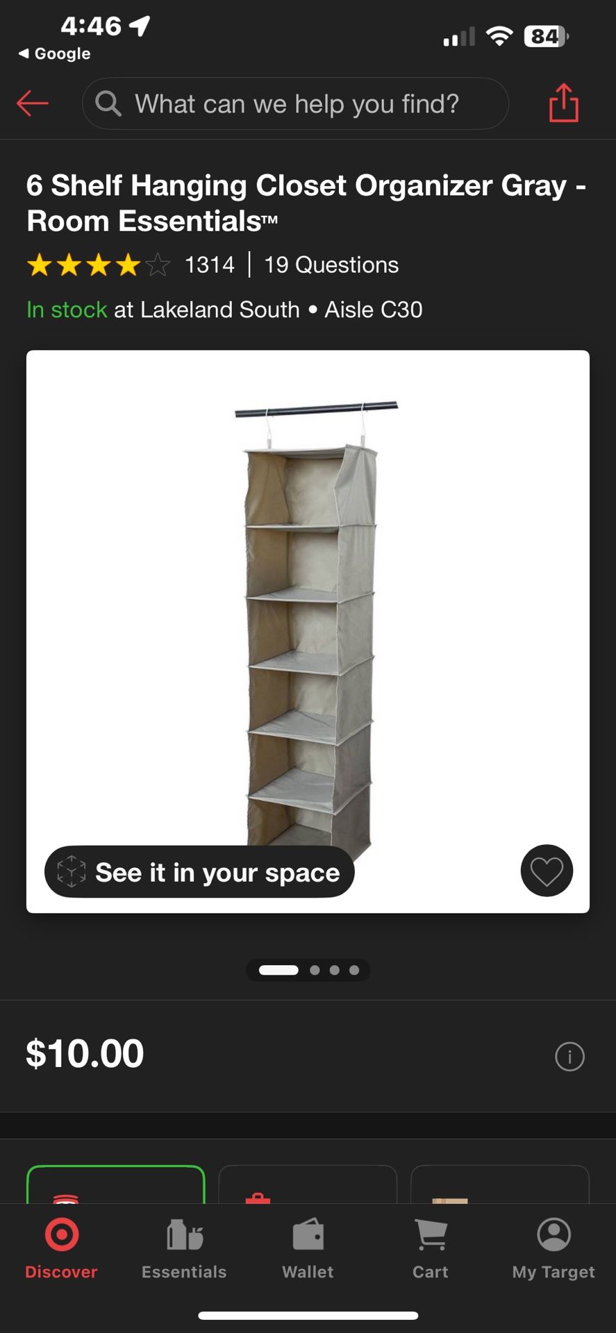 6 Shelf Hanging Closet Organizer