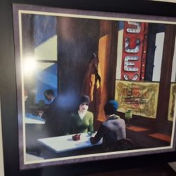 Edward Hopper "Chop Suey" Drawing – Professionally Framed, 33.5" x 29.18"