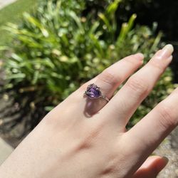 Amethyst Brass Plated Sterling Silver Adjustable 
