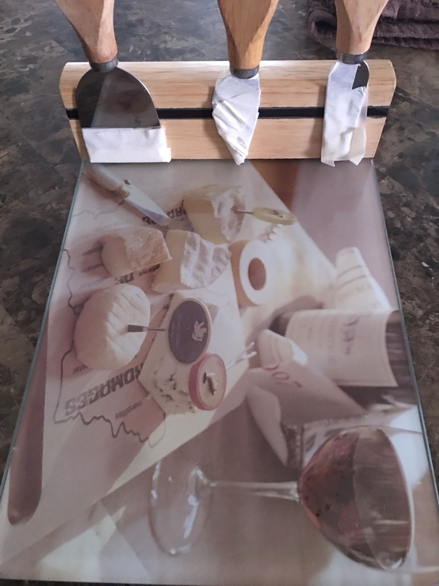 Cheese board and tools