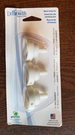 3-pack of Dr. Brown's Natural Flow Baby Bottle Replacement Vent Inserts (babies, baby's, infant, newborn, girl, boy)