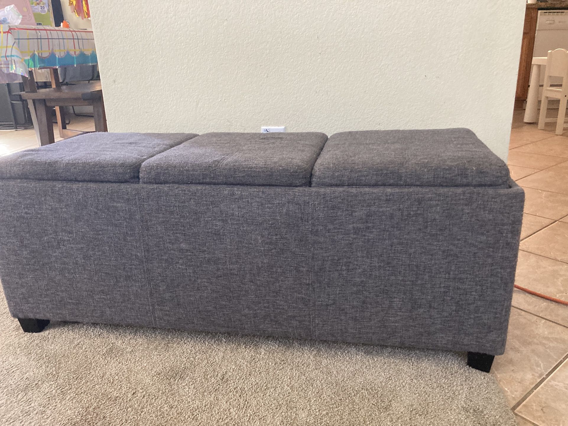 Coffee Table/Bench With Storage And Convertible Top