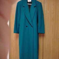 Beautiful Jade Full Length Wool Coat