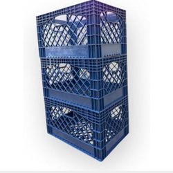 Blue Storage Bins Stackable Milk Crtes