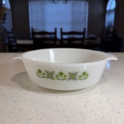 MID-CENTURY 1 1/2 QRT. ANCHOR HOCKING #437 MEADOW GREEN CASSEROLE/BAKING DISH 