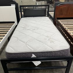 New Twin Size Bed Frame With Mattress 