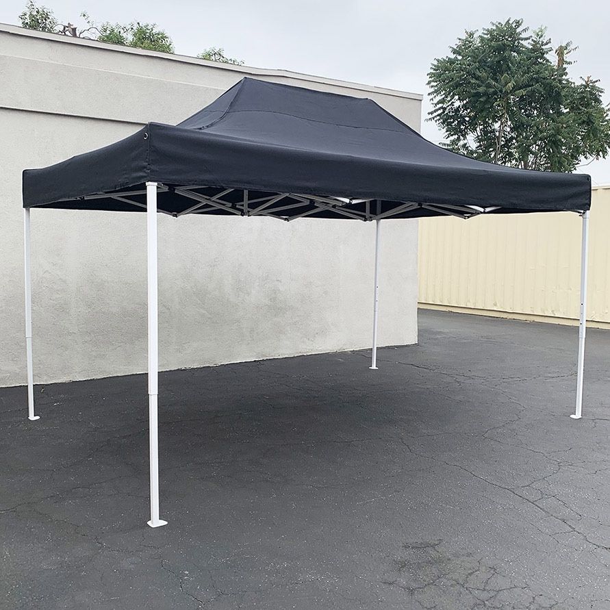 (Brand New) $145 Heavy Duty 10x15 FT Outdoor Ez Pop Up Canopy Party Tent Instant Shade w/ Carry Bag (Black, Red)