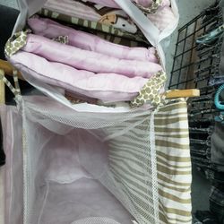 Bedding & Laundry Basket Set For Babygirl