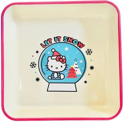 Hello Kitty Square Baking Pan 9" Christmas Let it Snow Ceramic Casserole