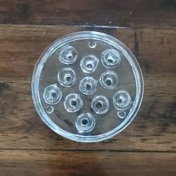  Classic Plain Clear Glass 11 Hole Flower Vase Frog