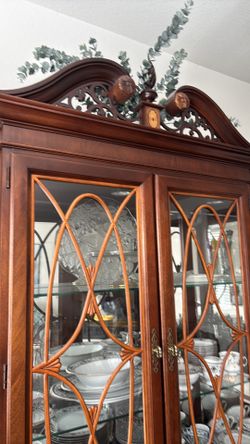 Beautiful Cherry Wood Hutch Cabinet