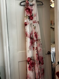 Floral Maxi Dress Halter Neck size large