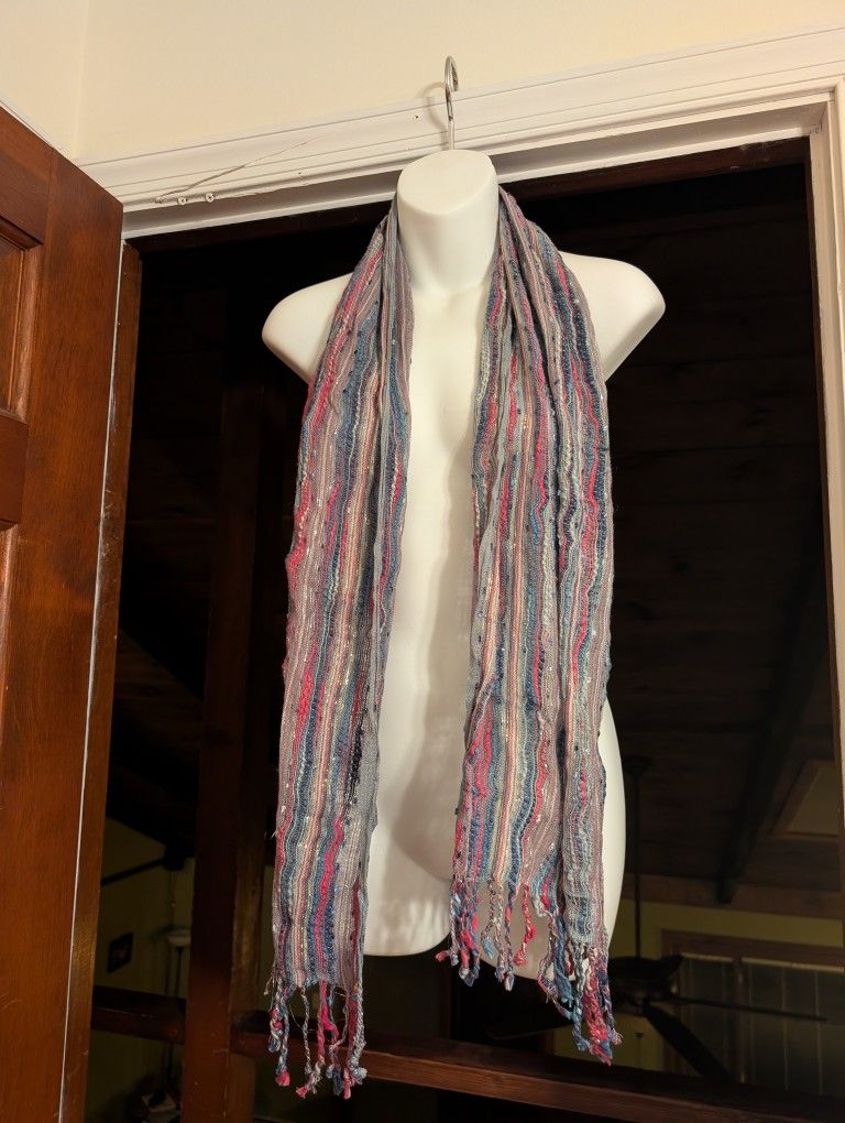 Unbranded Pink Blue Lightweight Scarf