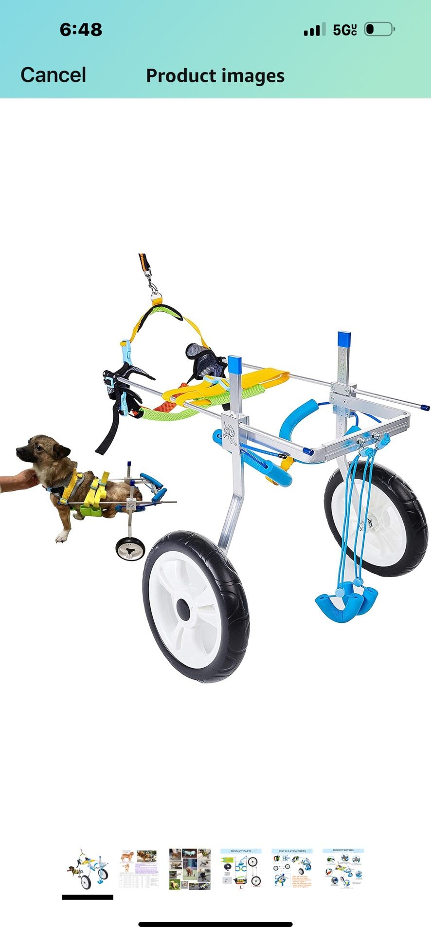 Dog Wheelchair Adjustable Full Support Pet Wheelchair