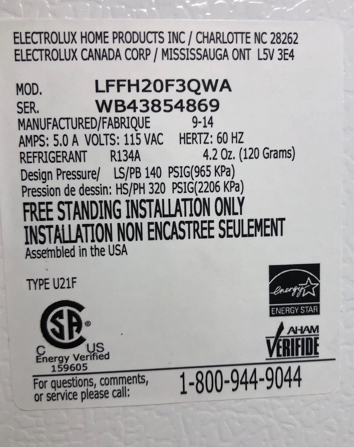 Frigidaire 20 cu ft Frost Free Upright Freezer for Sale in Pinehurst