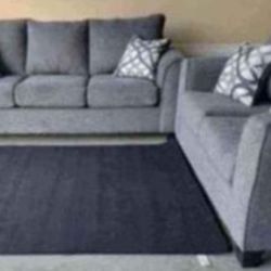 Brand New Artisan Charcoal Grey Sofa/Loveseat Sets