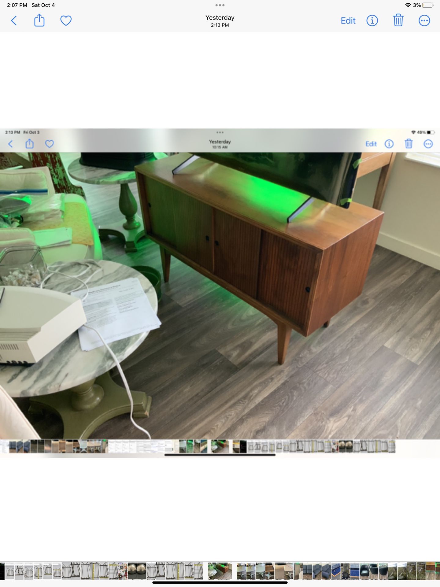 Wood Mid Century 33 Album records Storage Cabinet. $999.99
