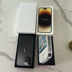 Empty iPhone cell phone boxes.