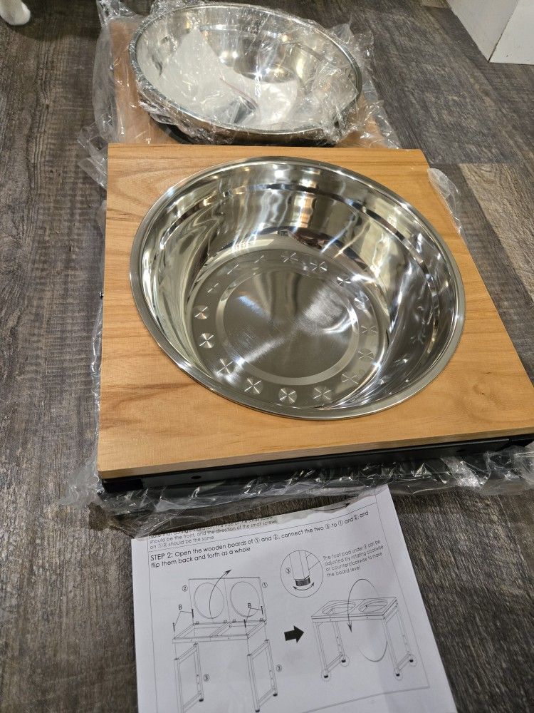 Elevated Dog Bowls Large Breed, Adjustable and Elevated Metal Stand 15"-20.5"H
