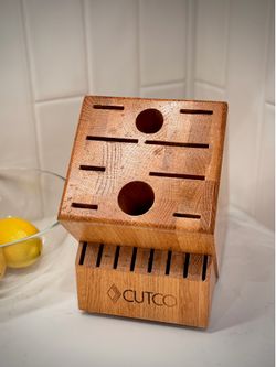 🔪 Cutco Homemaker Honey Oak Knife Block + 8 slots and Shears Holster