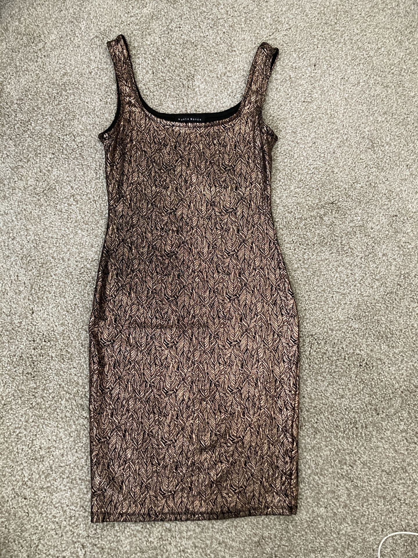 Copper Gold and Black sparkly dress