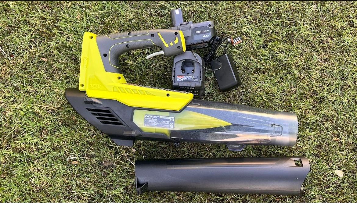 RYOBI ONE+ 18V 100 MPH 280 CFM Cordless Battery Variable-Speed Jet Fan Leaf Blower with 4.0 Ah Battery and Charger