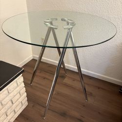 Round Glass Counter Height Table