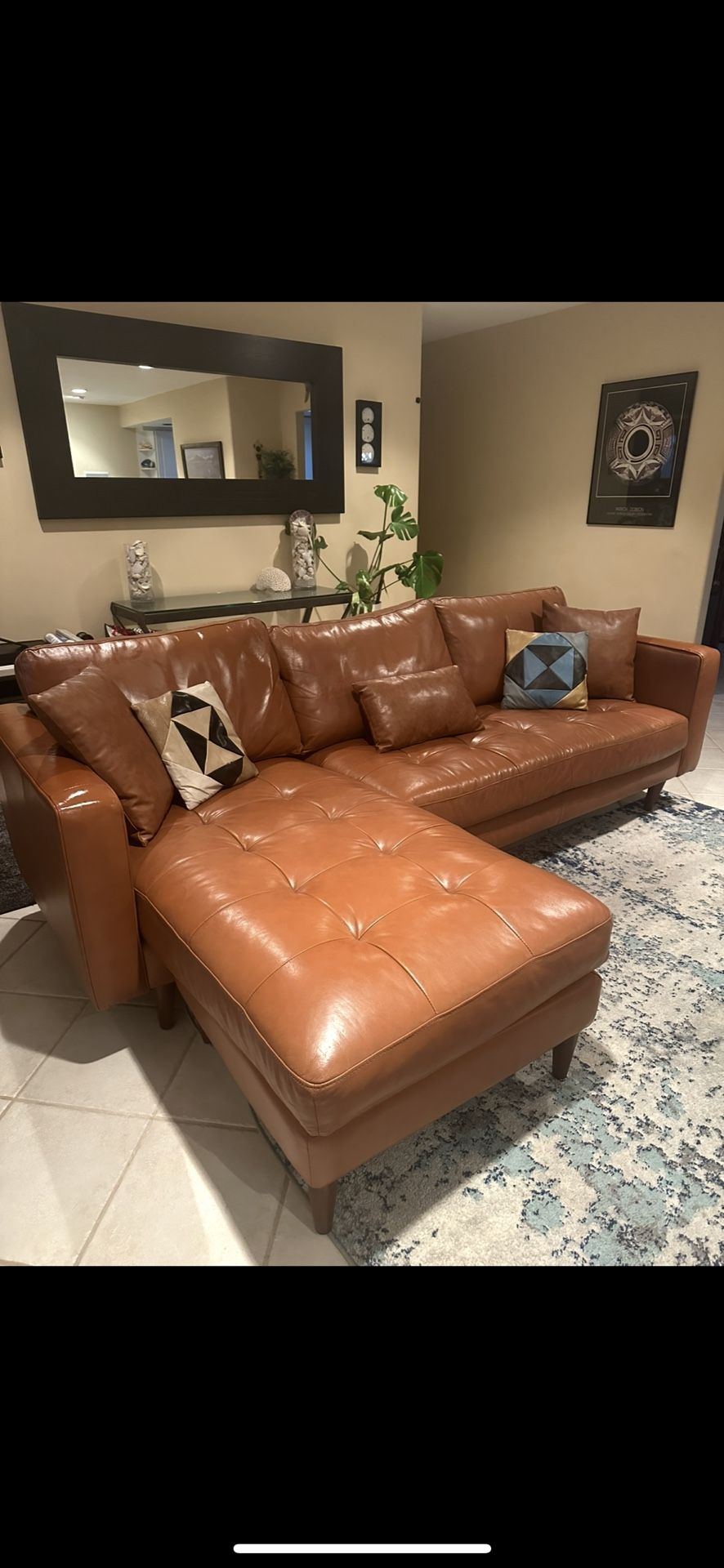Caramel Leather Sofa
