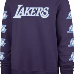 47 Brand Los Angeles Lakers Purple Crewneck Sweatshirt Mens M-XL City Edition
