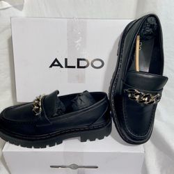 Aldo Women’s Loafers Brixton Size US 10 Black SlipOn Platform Shoes