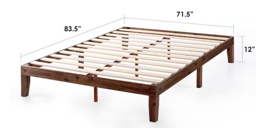 Cal king Wood Platform Bed Frame with Slats