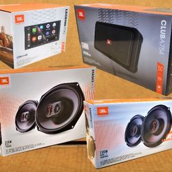 🚨 BLACK FRIDAY 🚨 JBL Wireless Apple Carplay Android Auto Bluetooth Stereo 4 Channel Amplifier 6 1/2" 2-Way & 6x9 3-Way Speakers 360 Watts Package 