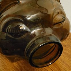 Vintage (1970's) Libbey Glass "This Little Pig Went To Market" Brown 5 Gallon NO CORK