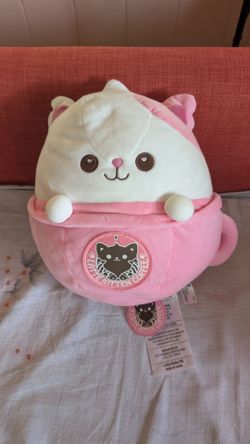 Amuse pink latte cat plush