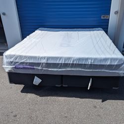 King Size Purple 4 Premier Mattress & Box Spring