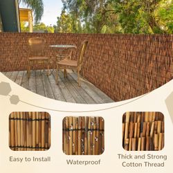 Brand New SHYDZYYC Brown 6FT X16.4FT Reed Fencing Roll Bamboo Privacy Fence Screen