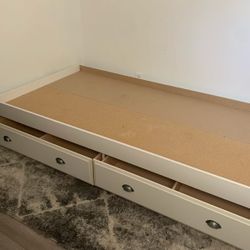 White Twin Bed With Drawers